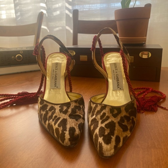 Dolce & Gabbana 90s Leopard Print Lace Up Heels - Picture 3 of 6